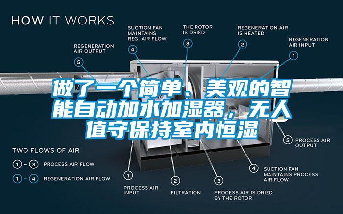 做了一个简单、美观的智能自动加水加湿器，无人值守保持室内恒湿